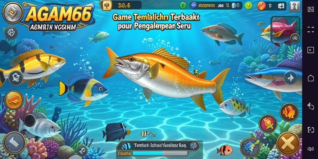 Tampilan gameplay AGAM66 yang seru dan menegangkan saat menangkap ikan.