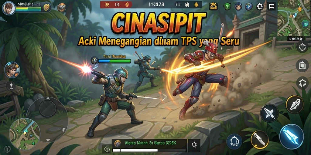 Screenshot CINASIPIT menampilkan aksi gameplay TPS yang intens.