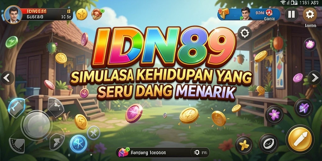 Gambaran gameplay menarik dalam IDN89 dengan berbagai aktivitas kehidupan.